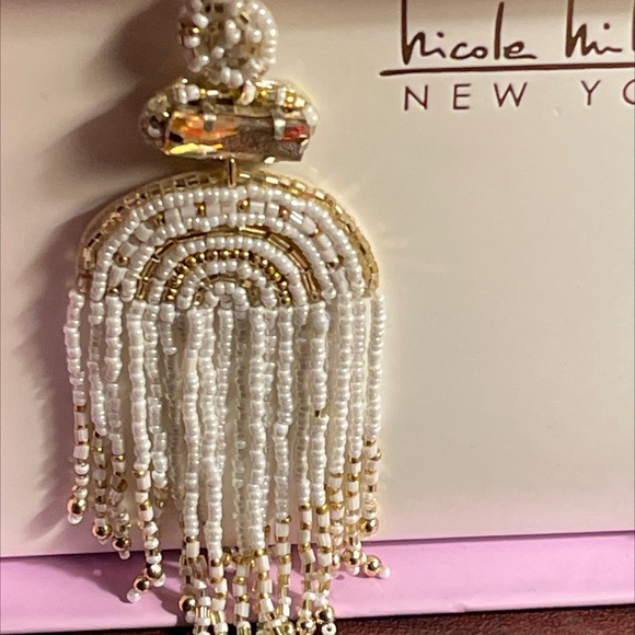 2 New Pairs Nicole Miller Dangle Seed Bead Earrings Gold Tone 3L - Picture 9 of 11